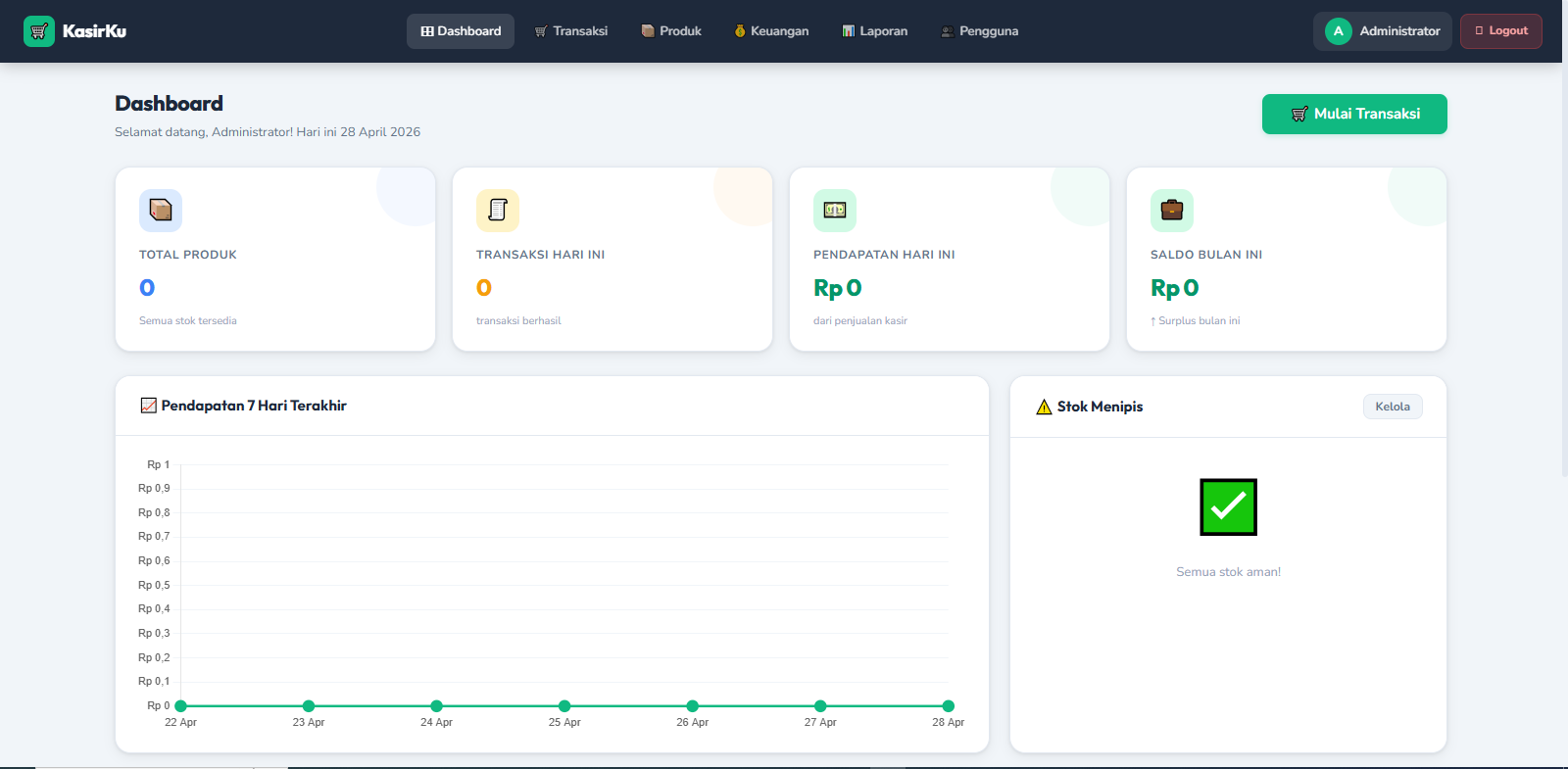 KasirKu: Aplikasi Kasir Sederhana Berbasis PHP Native untuk UMKM dan Pembelajaran